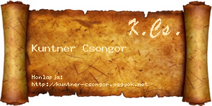 Kuntner Csongor névjegykártya